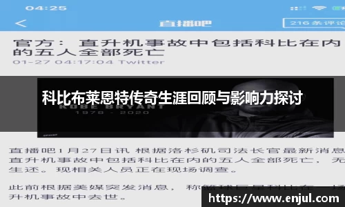 科比布莱恩特传奇生涯回顾与影响力探讨