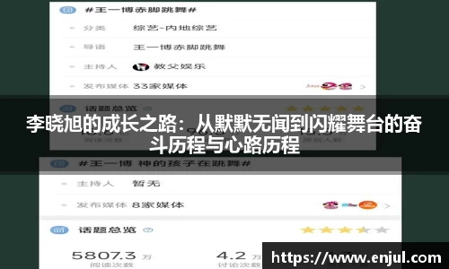 李晓旭的成长之路：从默默无闻到闪耀舞台的奋斗历程与心路历程